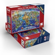 Tranh Xếp Hình Random Cut 750 Mảnh Minh Châu – Around The World (40x60cm)