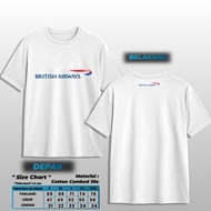 KATUN British Airways T-Shirt MS4 Maskapai T-Shirtmerchandise, 30s Combed Cotton