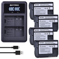 Batmax Decoded 4Pcs EN-EL15 EN EL15 Baery   LED B Dual Charger for Nikon D600 D610 D800 D800E D810 D7000 D7100 D7200 V1