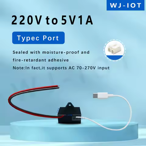 Small Camera Water-proof power Transformer 80/110/220/230/240V To 5V1/2A Power Supply Type-C Monitor