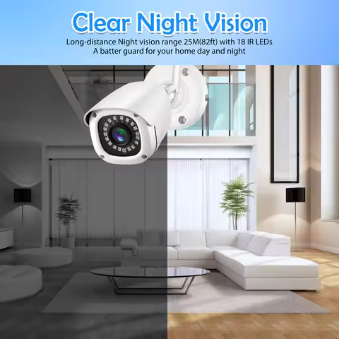 Gadinan WiFi 3MP Camera NVR Kit 2.8mm Wide Angle AI Face Detect 8CH Video Surveillance System Outdoo