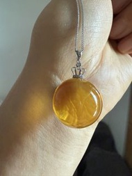 原礦Amber 琥珀藍珀吊嘴G18K鑲嵌