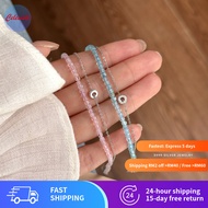 S999 Solid Silver Bracelet with Prasiolite Sugar Cube | Gelang | Fashion Layering White Crystal Luck