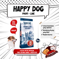 Happy Dog PROFI LINE 1KG hd food makanan anjing aktif profiline 30/20 untuk indukan hamil menyusui dry dogfood active kering profi-line adult dewasa high energy besar kecil lage small medium mother vitamin penambah nafsu makan pelebat bulu 1 kg