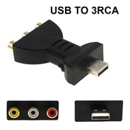 Free Shipping Items USB Gold-plated Male To 3RCA Female Audio Adapter Video AV TV Box DVD Converter Mobile Phone Adapters Cheap