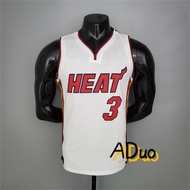 Hot Pressed NBA Miami Heat T-Shirt # 3 Dwyane Wade 2022-23 Association Edition White Basketball Jers