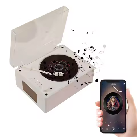 Retro CD Player Rechargeable Support CD BT USB 3.5mm AUX Home Music Player Bluetooth-Compatible 5.0 