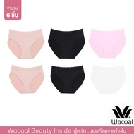Wacoal Panty กางเกงในรูปทรง BIKINI รูปแบบเรียบและลูกไม้ เซ็ท 6 ชิ้น WU1T34 - WU1T35 (BE/BL/CP-BE/BL/CR)