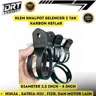 Racing Carbon Exhaust Clamp – Universal Exhaust Neck Clamp – 2.5inch Sport & Automatic Motorcycle Ac