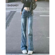 DaDuHey Hot Girl Low Waist Skinny Jeans Straight Wide Leg Slimming Draping Mopping Pants Jeans For W