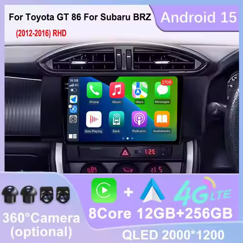 Car Radio Android 15 Carplay For Toyota GT 86 For Subaru BRZ 2012 - 2016 RHD Navigation GPS Multimed