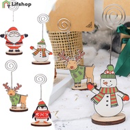 Christmas Gift Decoration Party Decor / Creative Christmas Wooden Card Holder / Santa Claus Message Folder Photo Clip / Christmas Gift New Year Party Decoration Supplies /