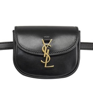 YSL 634922 KAIA 金屬小牛皮迷你卡片胸口包/腰包.黑