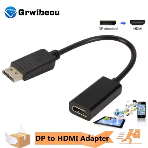 1080P DP to HDMI-compatible Cable Adapter Male To Female For HP/DELL Laptop PC Display Port to HDMI-
