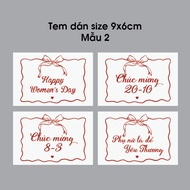 Set of 36 stickers October 20, March 8 stickers, November 20 stickers, Vietnamese Women's Day sticke