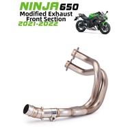 BONINGYU | Stainless Steel Exhaust Front Section for Kawasaki Z650 Ninja 650 2021-2022