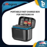 aMagisn Insta360 X4 Battery Fast Charging Box 360 Storage 360X4 Sports Camera Accessories Portable F