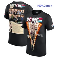 2023 New Mens Black John Cena Red White & Blue T-Shirt Branded Black WWE Rivals The Rock vs. เสื้อยื