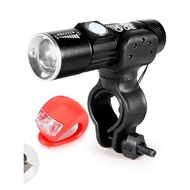 Mini Zoom Flashlight USB Rechargeable Bicycle Headlight Retractable Zoom Flashlight Portable Flashli