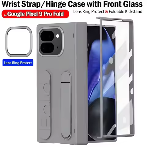 Portable Silicone Palm Strap Wristband Hinge Phone Case For Google Pixel 9 Pro Fold Hard PC Slim Cov