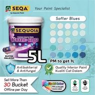 ( Blue / Biru )💥5L Sequoia Acrylic Interior Gloss 💢 Cat Kilat Dinding (2)