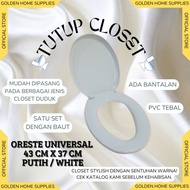 1 Set Tutup Kloset Oreste Duduk Universal / Warna Putih Biru Hijau Pink Maroon / Pvc Tebal / Toto