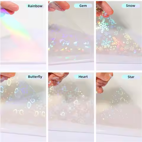 10 Sheets A4 Clear Cold Lamination Film Transparent Overlay Adhesive Holographic Paper Sticker A4 Wa