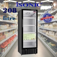 Isonic 208L Display Chiller Showcase ISC-208 Single Door Refrigerator Fruit Drink Fridge Freezer Pet