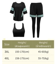 🌴45-75KG🌴ชุดว่ายน้ําผู้หญิง 3ชิ้น ชุดว่ายน้ําสาวอวบ มีฟองน้ำที่หน้าอกมี ทรงหลวม ชุดว่ายน้ํา สาวอวบ พ