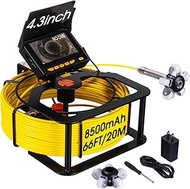 Sewer Camera 66ft,SPRIDRAIN Drain Pipe Camera HD 5in Screen,Waterproof IP68 Works Underwater Up to 1