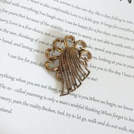 vintage jewelry 典雅古銅色流蘇意象別針
