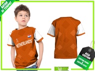 Baju Kaos Jersey Anak PIALA DUNIA 2022 NETHERLANDS BELANDA Fullprint 02