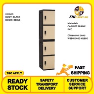 EHL FURNITURE - Optimus four tier locker with Black colour body