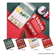 Cultery Set Christmas Stain Steel Portable Spoon Folk Easy Carry Cultery Set