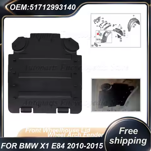 51712993140 For BMW X1 E84 Front Wheelhouse Lid Wheel Arch Fender Liner Access Panel Cover Trim Head
