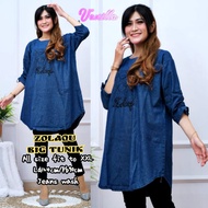 Zolaqu Tunik Jeans Modis Terbaru - Baju Atasan Jumbo Wanita