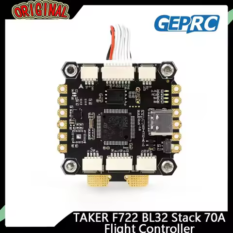GEPRC TAKER F722 BL32 70A Stack, 4-in-1 ESC (3-6S LiPo) – 9V2.5A/5V3A BEC for FPV Racing Drones
