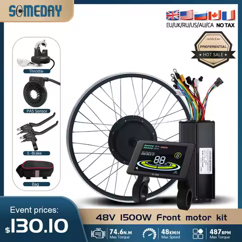 48V 1500W Electric Bike Conversion Kit Front Wheel Hub Motor Dropout 100mm 20-29 inch 700C for Mount