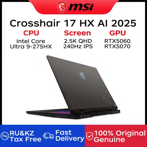 2025 MSI Crosshair 17 HX AI Gaming Laptop 17 Inch QHD 2.5K 240Hz IPS Screen Notebook Intel Ultra 9-2