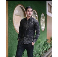 Kemeja Batik Pria Slimfit Lengan Panjang Baju Cowok Keren Mewah Premium Motif Terbaru Kekinian