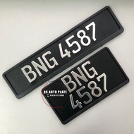 Aluminium Embosssed Plate FREE Plate Holder Plat Nombor Aluminium / Ketuk Zinc Kereta