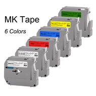 6 Pack Compatible with Brother P-Touch M-231 MK231 M Tape M-K 131 MK 231 431 531 631 731 Label Tape 