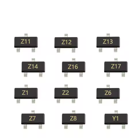 100pcs SMD BZX84C3v9 BZX84C4v3 Screen Printing Z16 Z17 SOT-23 Transistor 3.9v 4.3v BZX84C4v7 BZX84C5