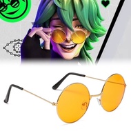 Game LOL Sunglasses Ezreal Explorer Orange Round Frame Eyewear Halloween Glasses Cosplay Prop Fashio