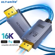 Kabel DisplayPort 16K 2.1 Kabel DP Diperakui VESA 80Gbps 8K120Hz HBR3 4K240 HDR,HDCP,DSC 1.2a FreeSy
