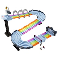 Hot Wheels Mario Kart GXX41 Car Racing Track in Rainbow Colours, Includes 2 Toy Cars (Mario & King B