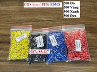 Combo 2000 Đầu cos kim rỗng cho dây điện ( 0.5 - 6mm2) 4 màu xanh đỏ vàng đen cos pin E0508 E7508 E1