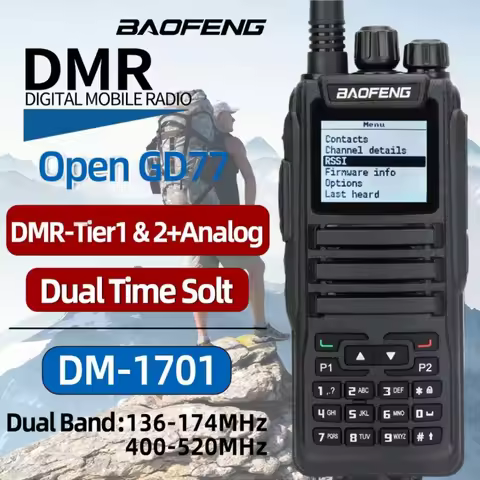 Baofeng Dm 1701 Open Gd77 installed Walkie Talkie Long Range Dual Mode DMR Analog Dual Time Slot Tie