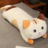 แมวน่ารักรูปหมอน Plush ยาวสาวเวลานอน Sleep Companion สมจริงตุ๊กตาของเล่น PP Cotton Filled Cat Snuggl