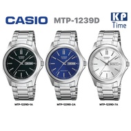 HOT ； Casio นาฬิกาข้อมือผู้ชาย สายสแตนเลส รุ่น MTP-1239D ของแท้ประกันศูนย์ CMG